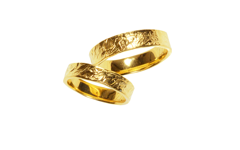 02259+02260-wedding rings, gold 750